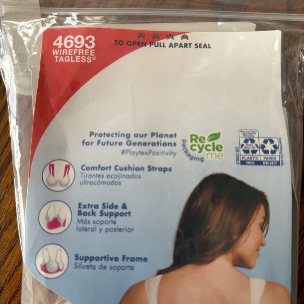 Playtex 18 Hour Ultimate Shoulder Comfort Wireless Bra 38D Toffee 4693 New - Picture 9 of 10